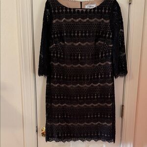 J. Howard Black and Tan Lace Dress